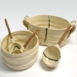 Practicalart_Two Serving Bowls Set and Serving Spoons (Wooden Handles)